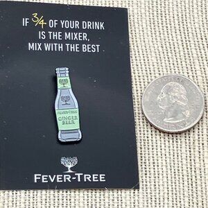Fever Tree Ginger Beer Lapel Pin Brooch 1.25 In Green Grey Enamel Mens Womens Un